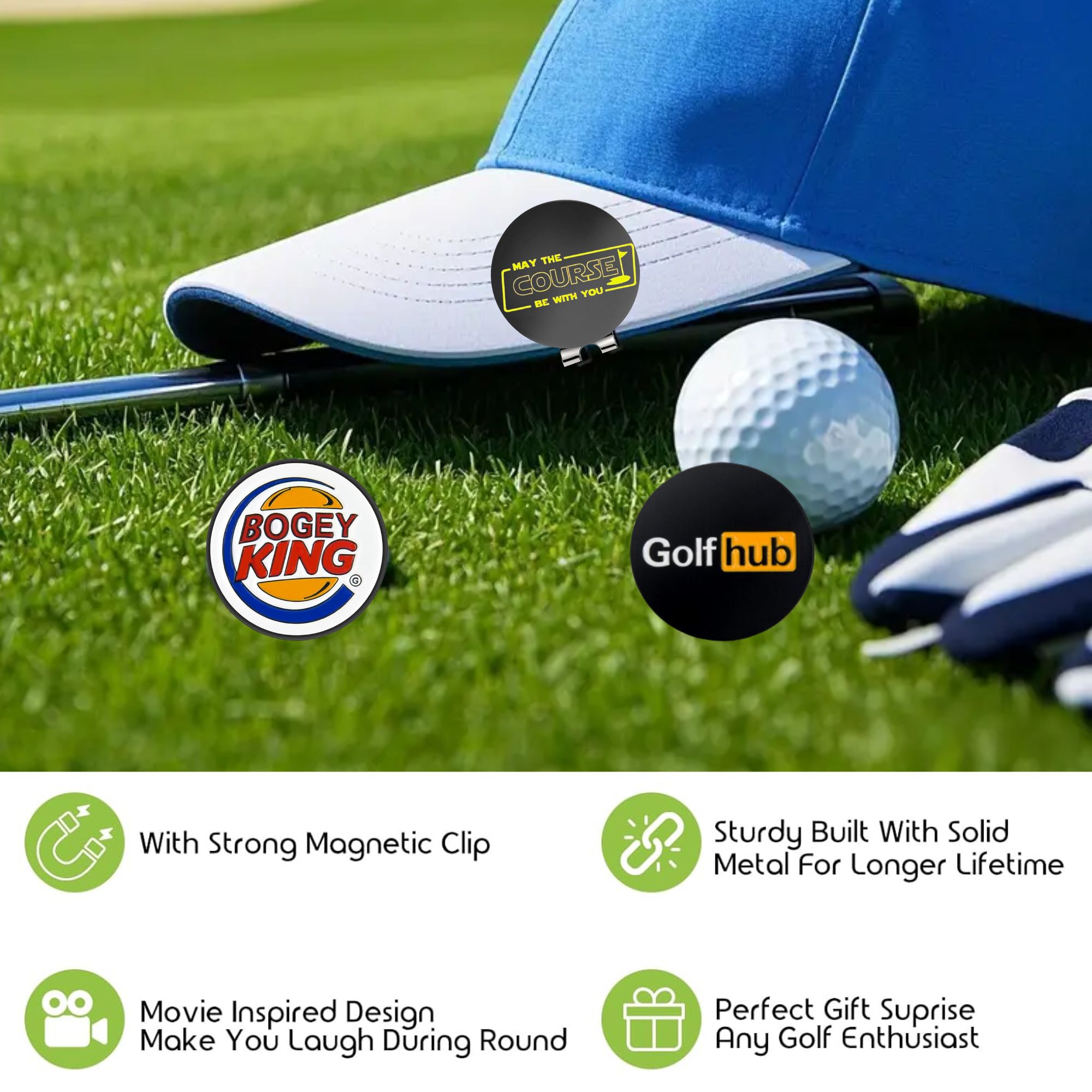 3 Pcs Funny Golf Ball Markers  - огляд і ціна Golf Ball Premium