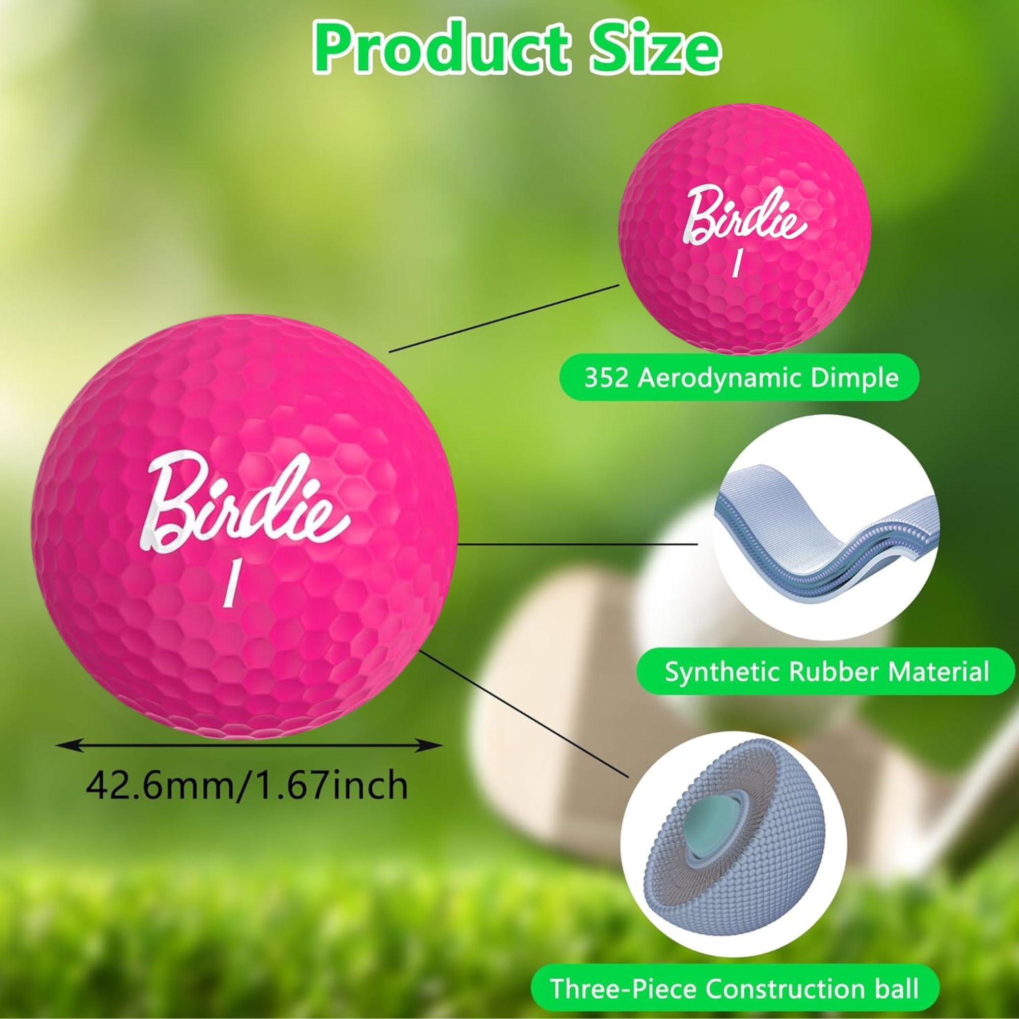 3 count Funny Golf Balls - Bir - огляд і ціна Golf Ball Premium